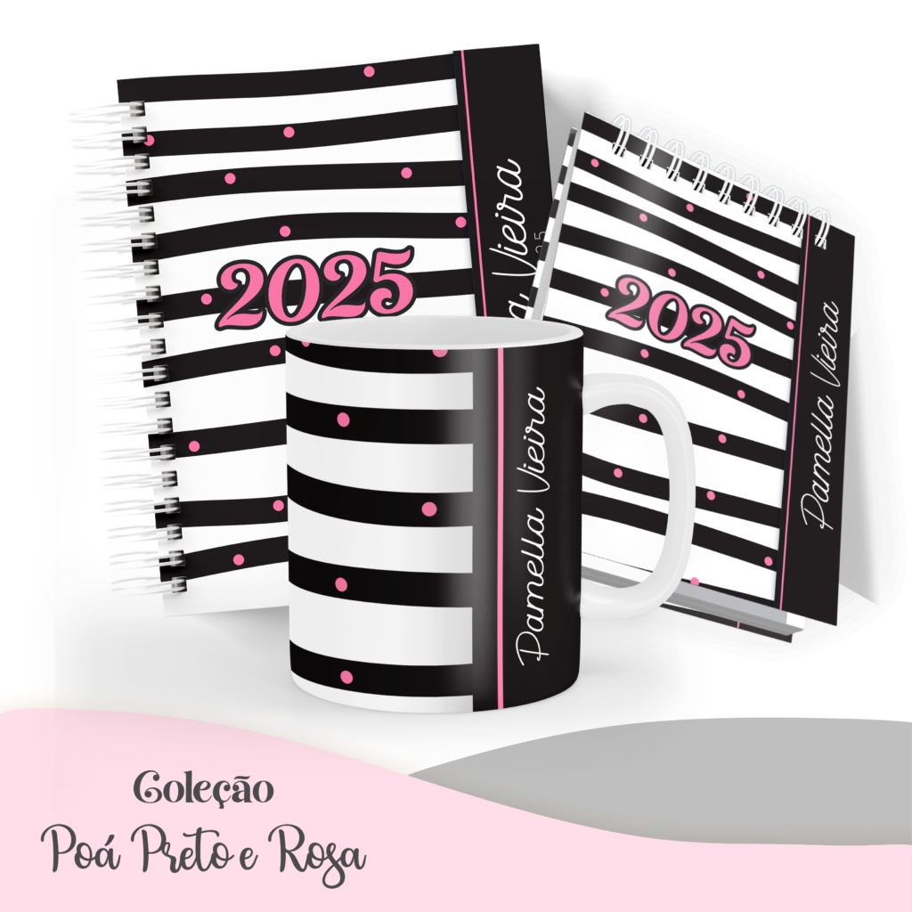 COMBO Poá Preto e Rosa – 5 Modelos (Pamella) - Imagem 2