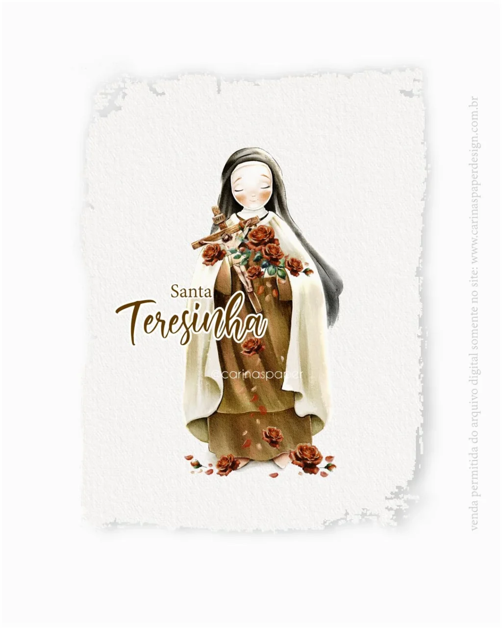 Ilustração Digital Santa Teresinha - Santinhos (Carinas Paper) - Imagem 6