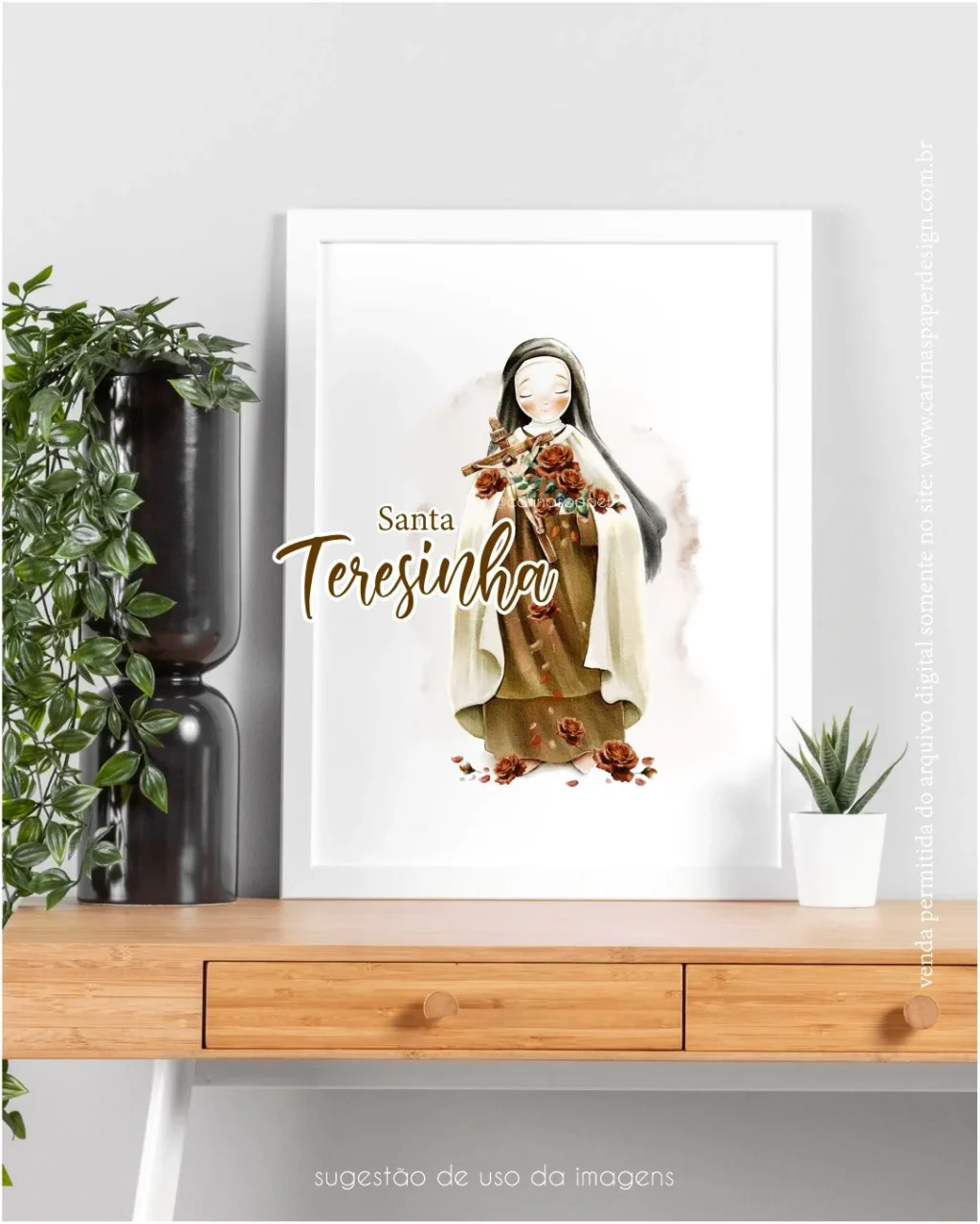 Ilustração Digital Santa Teresinha - Santinhos (Carinas Paper) - Imagem 5