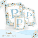COMBO Floral Alfabeto Rosa e Azul – 5 Modelos (Pamella) - Imagem 5