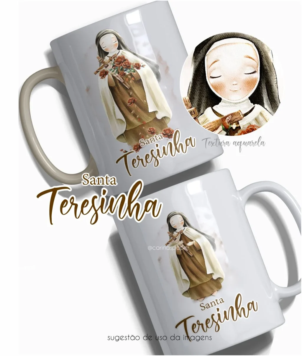 Ilustração Digital Santa Teresinha - Santinhos (Carinas Paper) - Imagem 2
