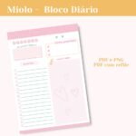 Miolo Bloco Diário Rosa