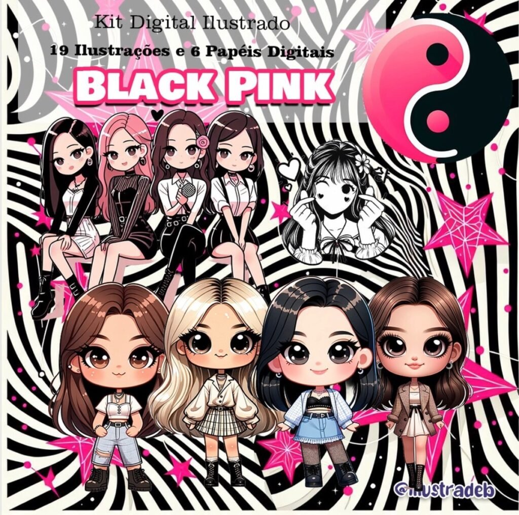 Black Pink - Kit Digital (Ilustradeb) - Imagem 1