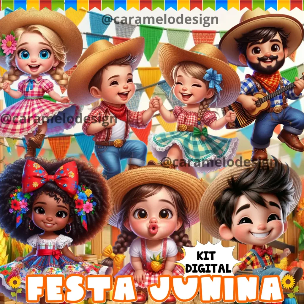 Festa Junina - Kit Digital (Caramelo) - Imagem 1