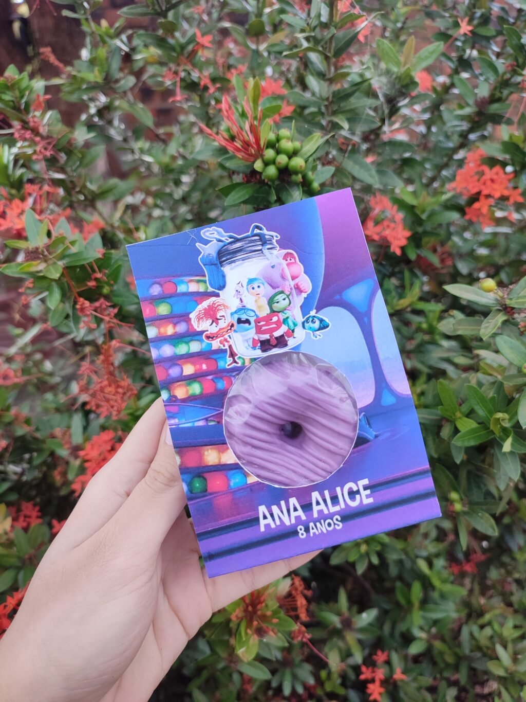 Divertidamente 2 -  Kit 14 Cards Cake Donuts - Editável no CANVA - Imagem 9
