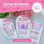 Cartão Borboleta - Brinco, Presilha e Escova (Art Ideia)