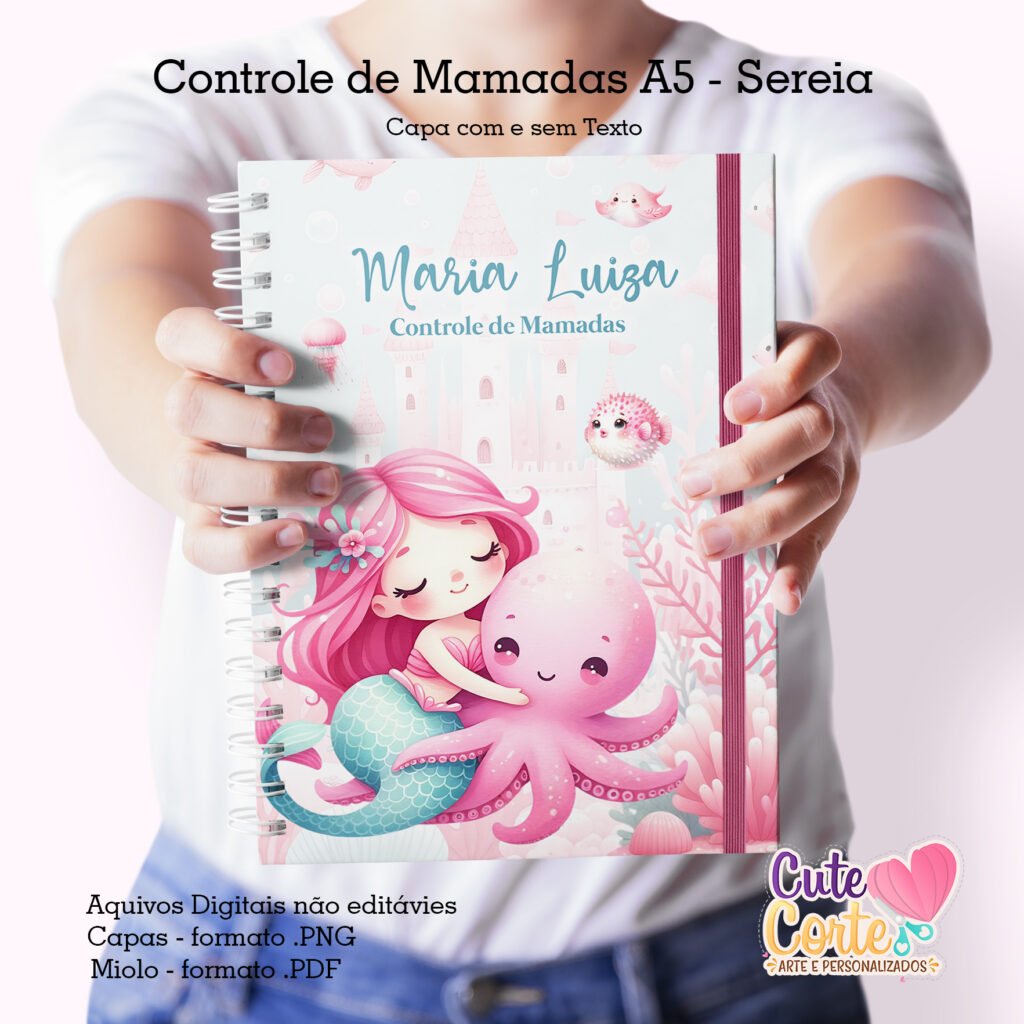 Caderneta de Saúde A5 + Controle de Mamadas – Sereia N.1 (Cute Corte) - Imagem 6