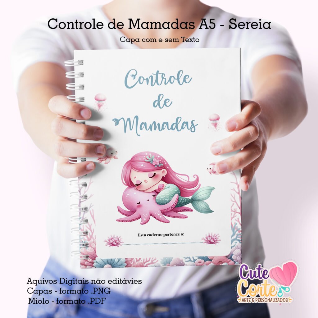 Caderneta de Saúde A5 + Controle de Mamadas – Sereia N.1 (Cute Corte) - Imagem 5