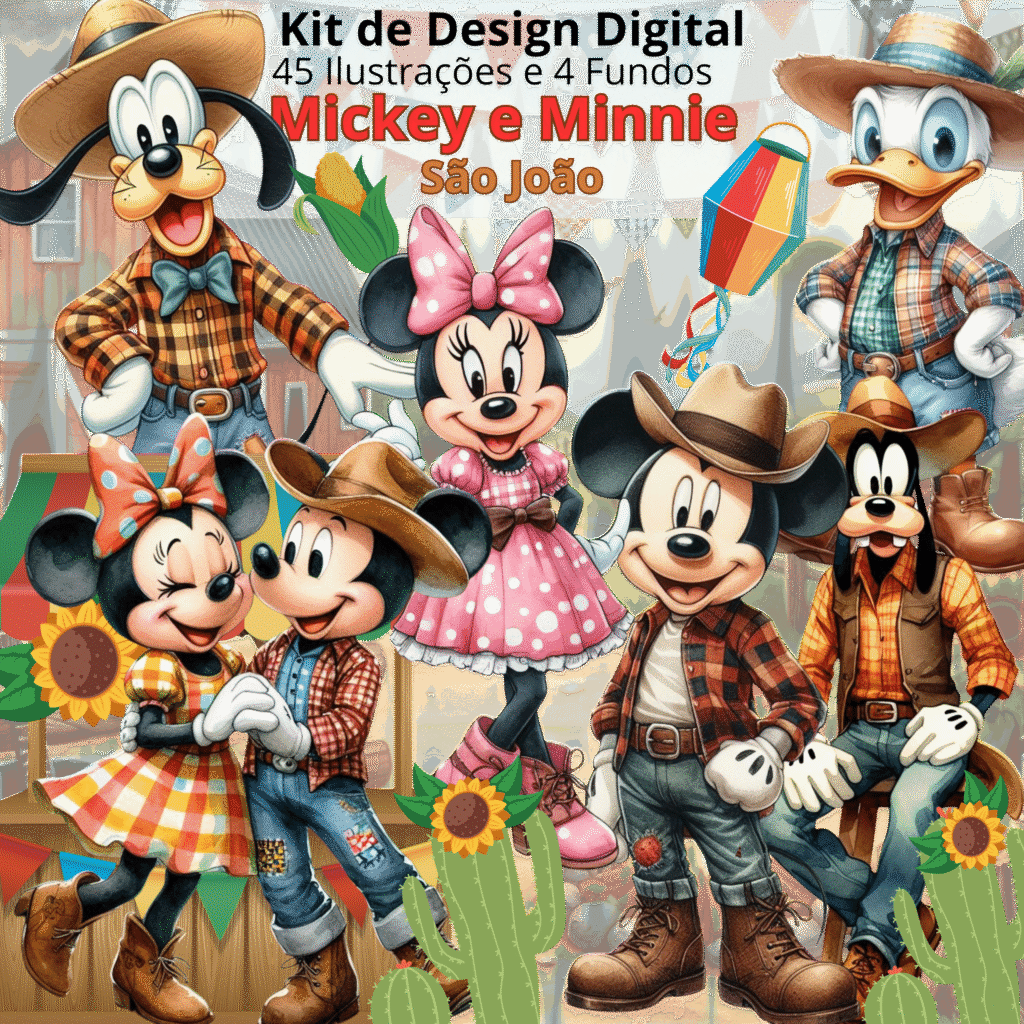Mickey e Minnie São João - Kit Digital (Suelen) - Imagem 1
