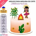 Festa Junina Menina Dançando - Topo de Bolo