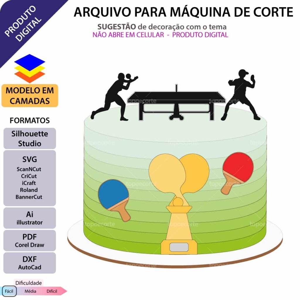 Ping Pong - Topo de Bolo - Imagem 1