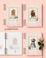 Kit 6 Capas e 6 Miolos Decorados Coleção Doce Menina (Bicho Papel) - Imagem 3