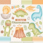 Dinossauros Aquarela - Kit Digital