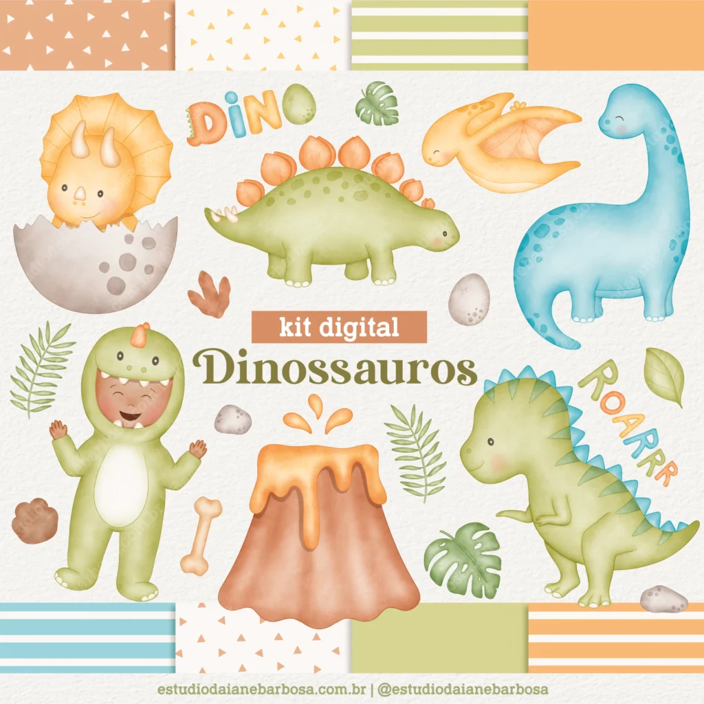 capa-1-2-scaled Dinossauros Aquarela - Kit Digital - Imagem 1