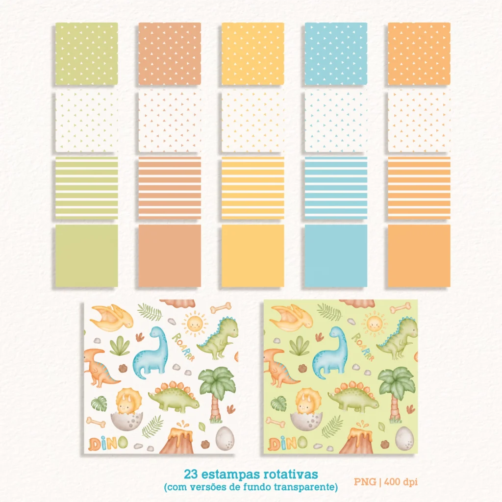 Dinossauros Aquarela - Kit Digital - Imagem 2