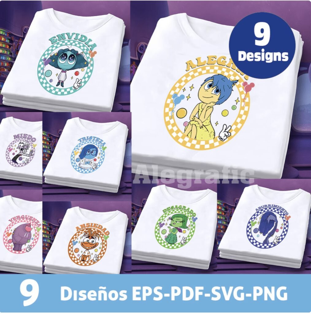 Divertida Mente 2 - Artes para Camisas - Inglês | Espanhol + Fonte do Projeto - Imagem 1