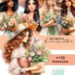Kit Digital Ilustrações Doce Mulher + 170 Ilustrações (Bicho Papel)