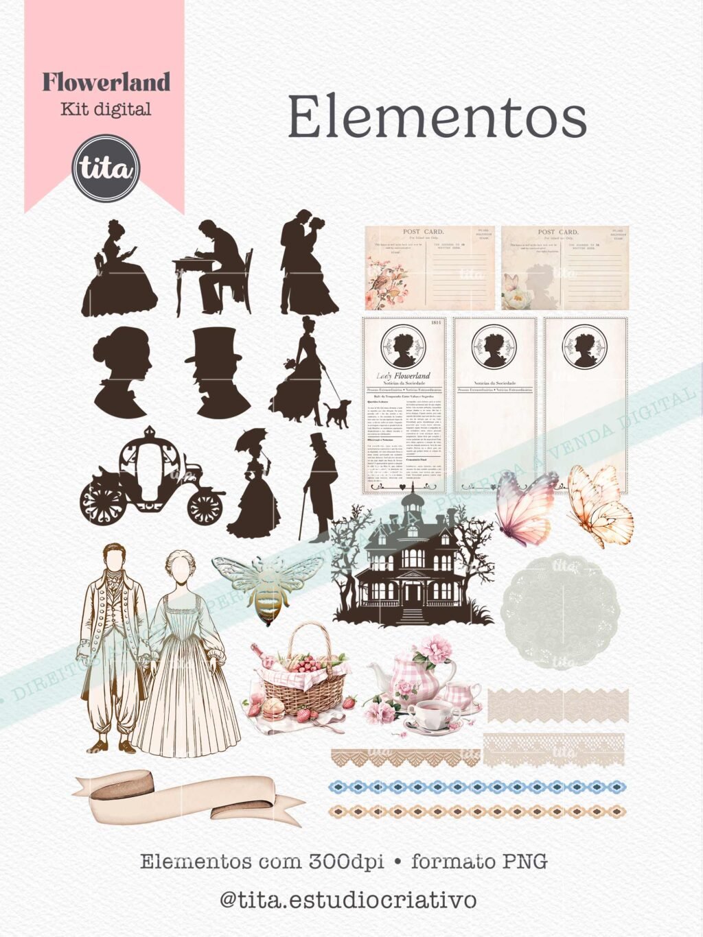 FlowerLand - Combo Kit Digital + Papéis 1,2 e 3 (Tita) - Imagem 21