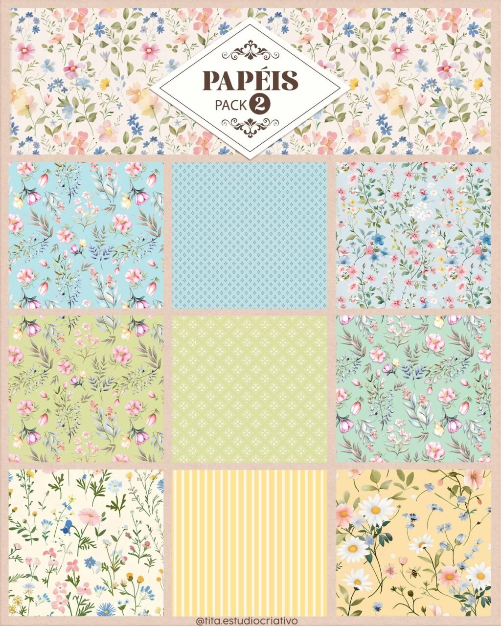 FlowerLand - Combo Kit Digital + Papéis 1,2 e 3 (Tita) - Imagem 12