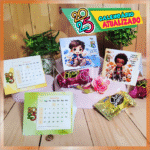 Kit 4 mini calendário de mesa com miolo – Meninos (Iza Nagliatti)