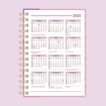 Calendário A5 - 2025 (frente) e 2026 (verso) - 7 tons - Wire-o/Espiral (Telma Contel) - Imagem 3
