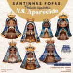 Bonequinhas Aquarela Nossa Senhora Aparecida - Kit Digital (Pandoca) - Imagem 3