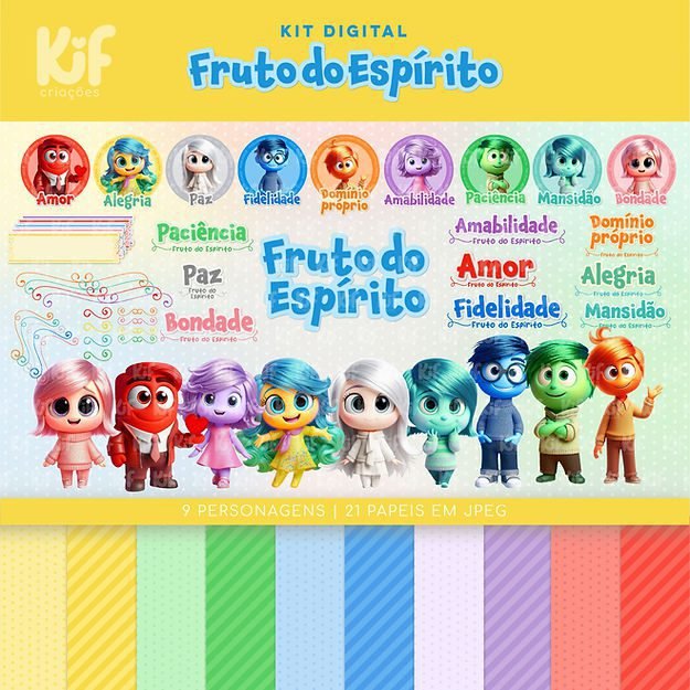 Kit Digital - Fruto do Espírito - Divertida Mente (Kif Criações) - Imagem 1