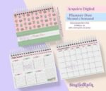 Planner Duo Cactos - Mensal e Semanal Permanente A5 (Rafa Design)