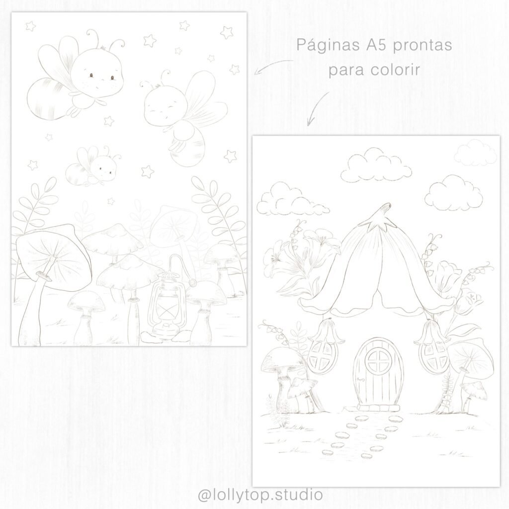Mundo da Fantasia – Fadas – Arquivos para colorir (Lollipop) - Imagem 4