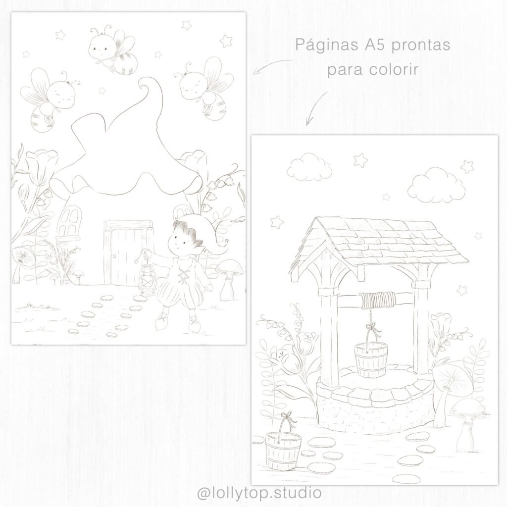 Mundo da Fantasia – Fadas – Arquivos para colorir (Lollipop) - Imagem 5