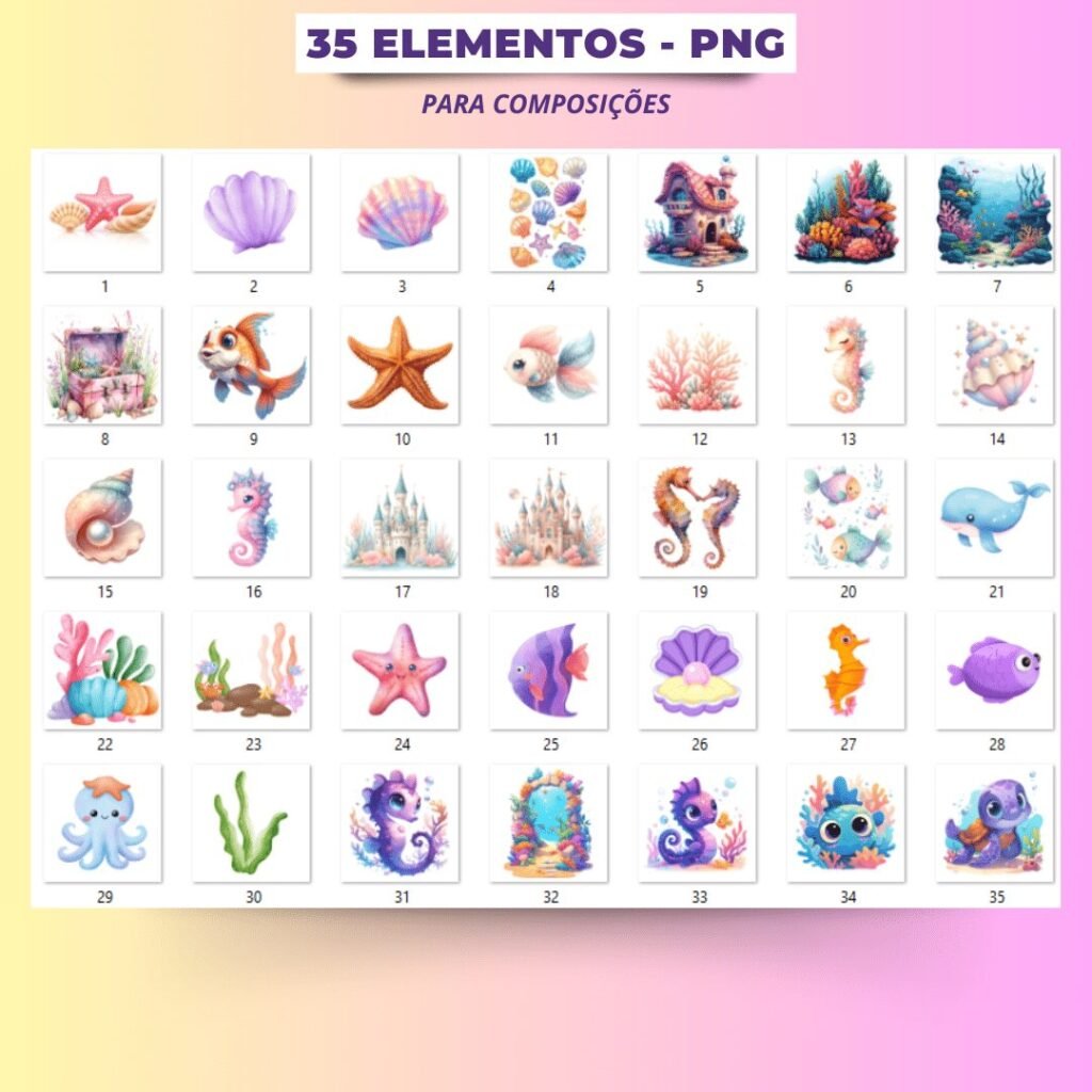 Sereias - Kit Digital - Imagem 5