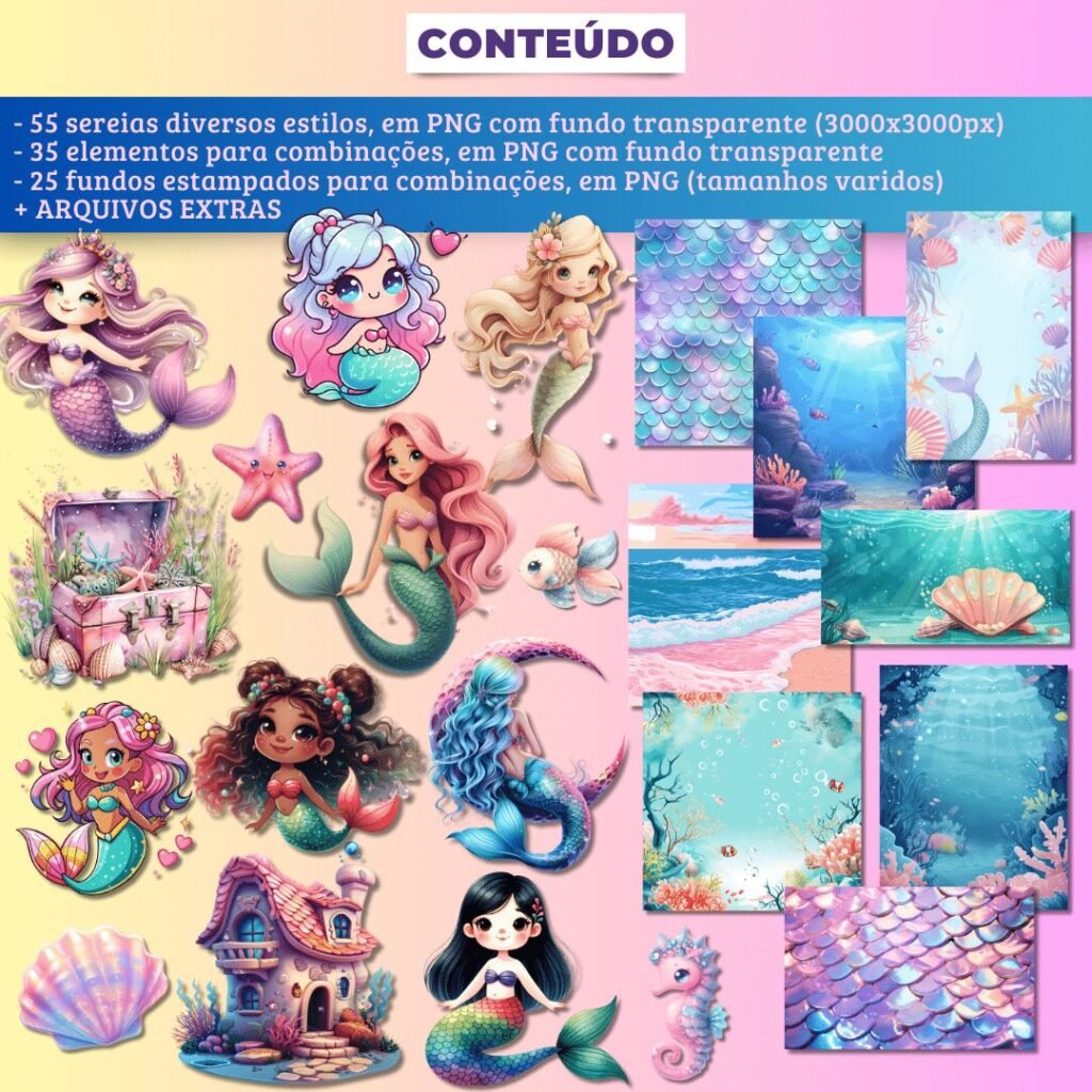 Sereias - Kit Digital - Imagem 2
