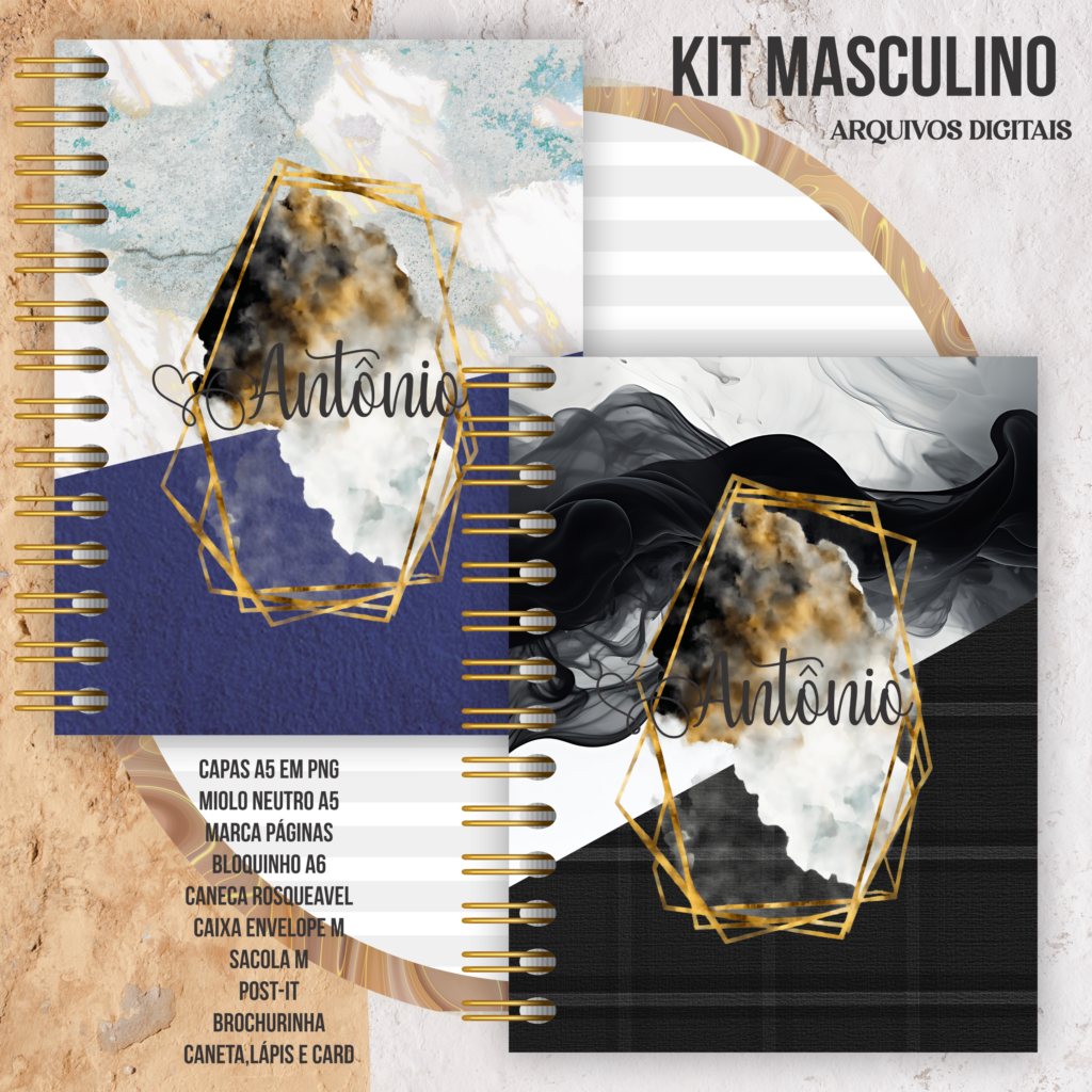 Kit Masculino + Brinde Caderneta Ursinho (Crys Arts) - Imagem 5