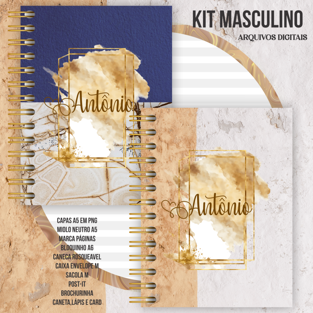 Kit Masculino + Brinde Caderneta Ursinho (Crys Arts) - Imagem 3