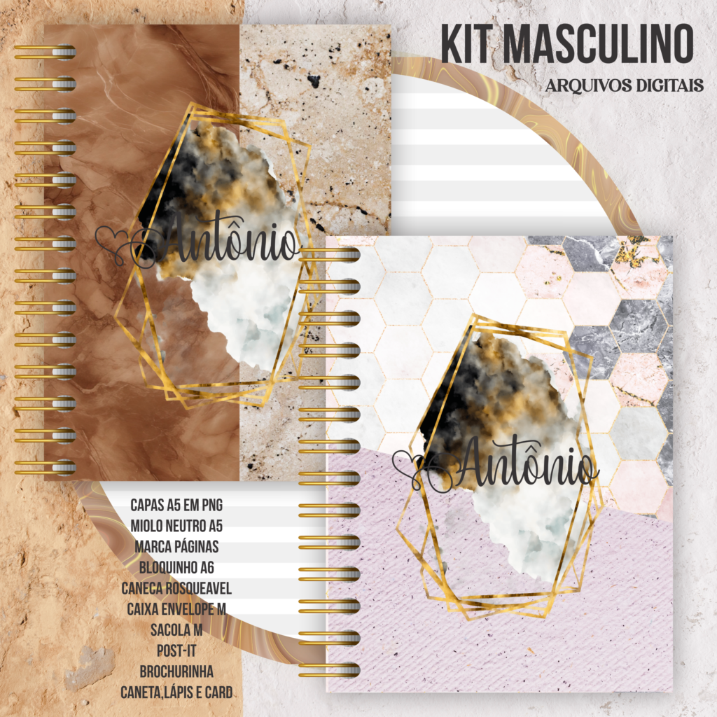 Kit Masculino + Brinde Caderneta Ursinho (Crys Arts) - Imagem 2