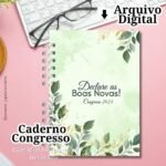 Caderno Congresso 2024 - Modelo Floral Verde (Rê Castori)