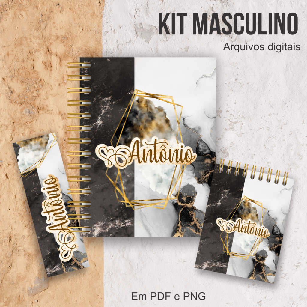 Kit Masculino + Brinde Caderneta Ursinho (Crys Arts) - Imagem 4