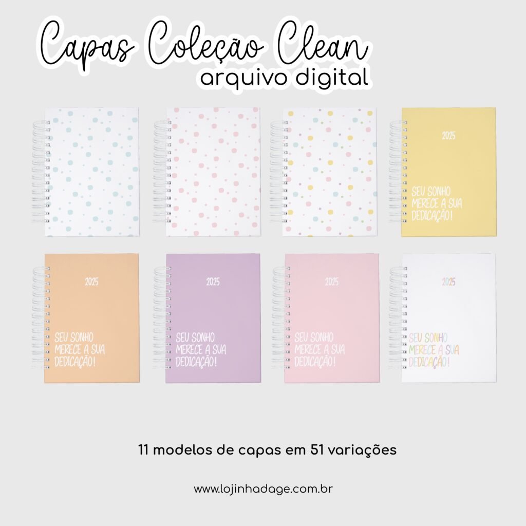 Capas Coleção Clean - Encadernação (Lojinha da Ge) - Imagem 4