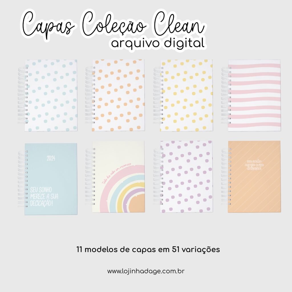 Capas Coleção Clean - Encadernação (Lojinha da Ge) - Imagem 2