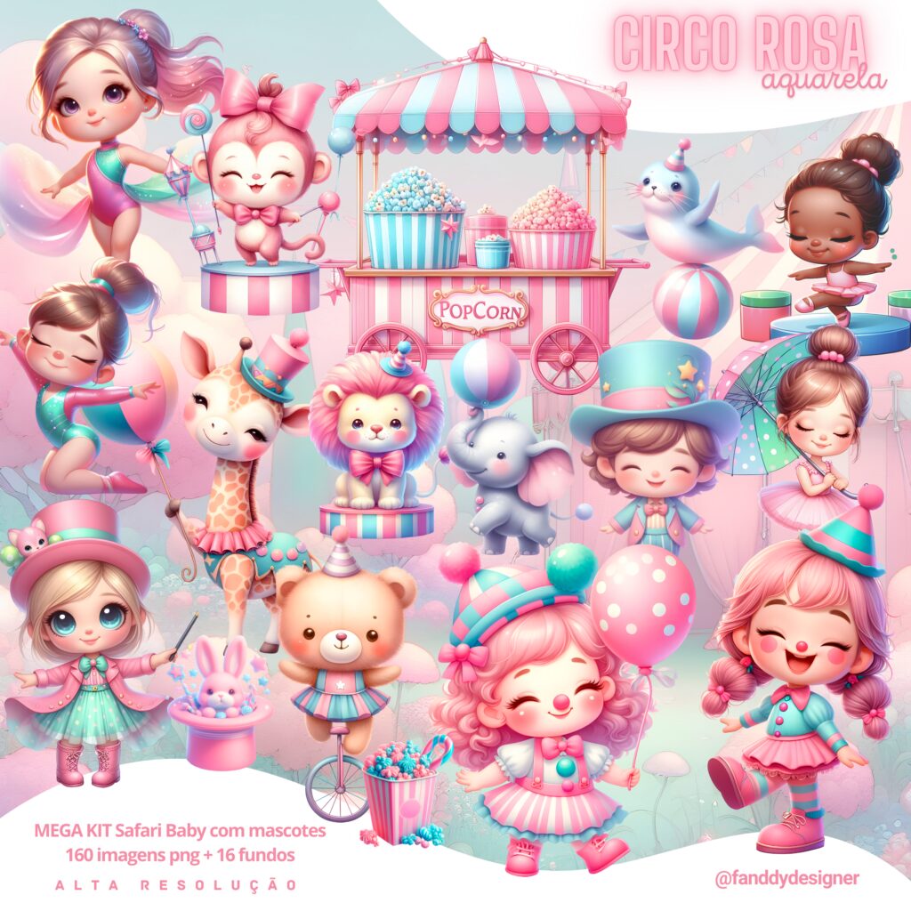 Circo Rosa - Kit Digital - Imagem 1