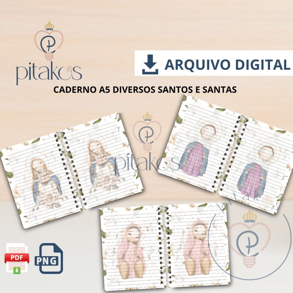 Mockups-11 Caderno A5 - Santos e Santas (Pitakos) - Imagem 1
