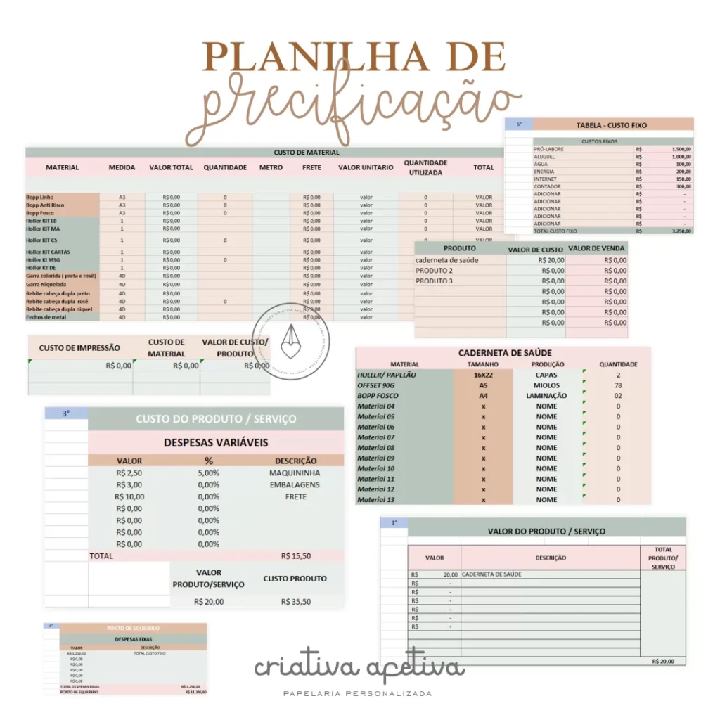 Planilha de Precificação (Criativa Afetiva) - Imagem 1