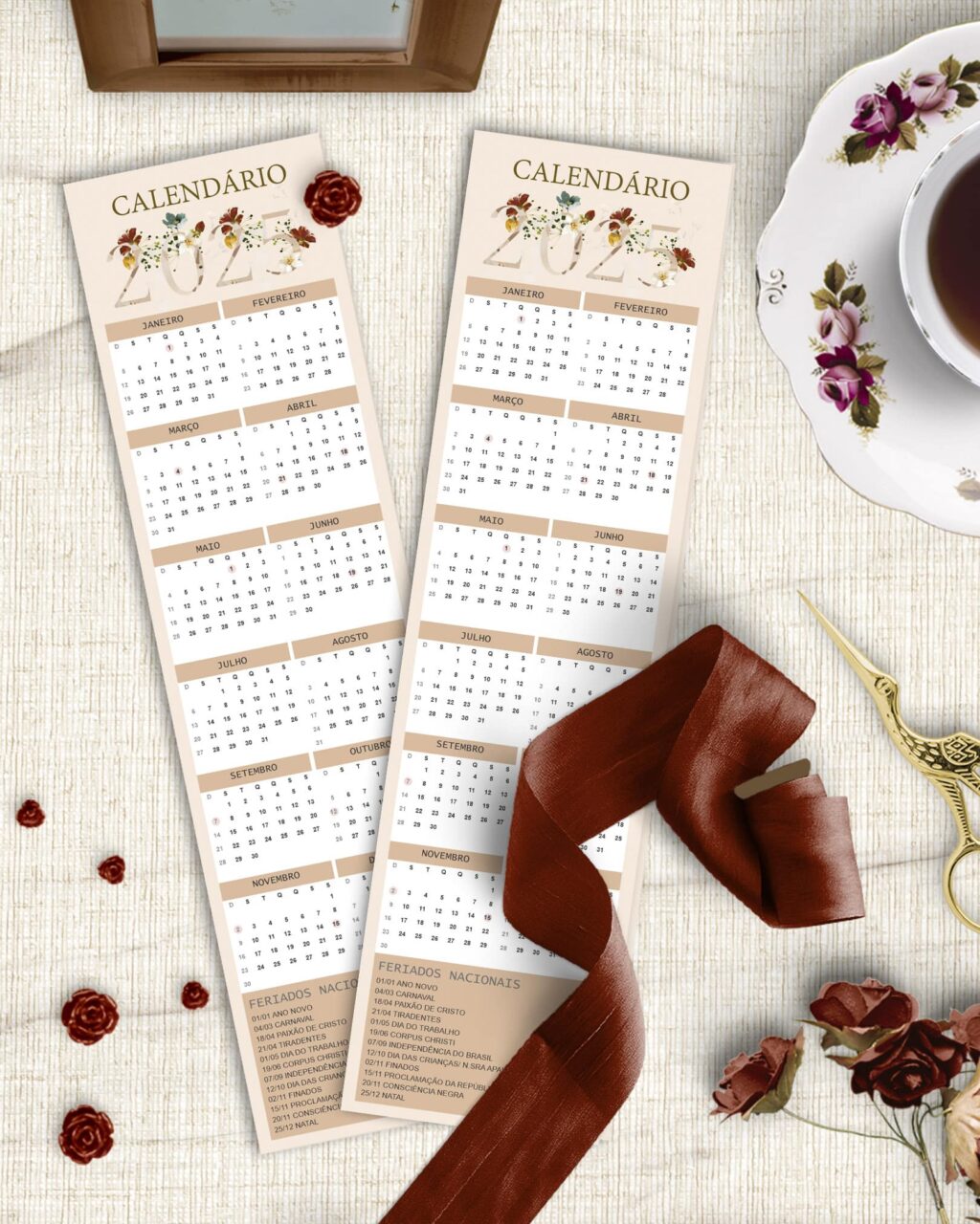 Kit Calendários de Mesa A5 A6 e Calendário Marca Página - Coleção Garden (Bicho Papel) - Imagem 2