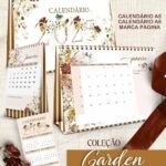Kit Calendários de Mesa A5 A6 e Calendário Marca Página - Coleção Garden (Bicho Papel)