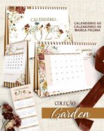 Kit Calendários de Mesa A5 A6 e Calendário Marca Página - Coleção Garden (Bicho Papel)