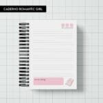 Miolo - Caderno/Diário Romantic Girl (Trilha do Papel)