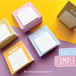 Mini calendário de mesa 2025 (Tudo Pra Papelaria)