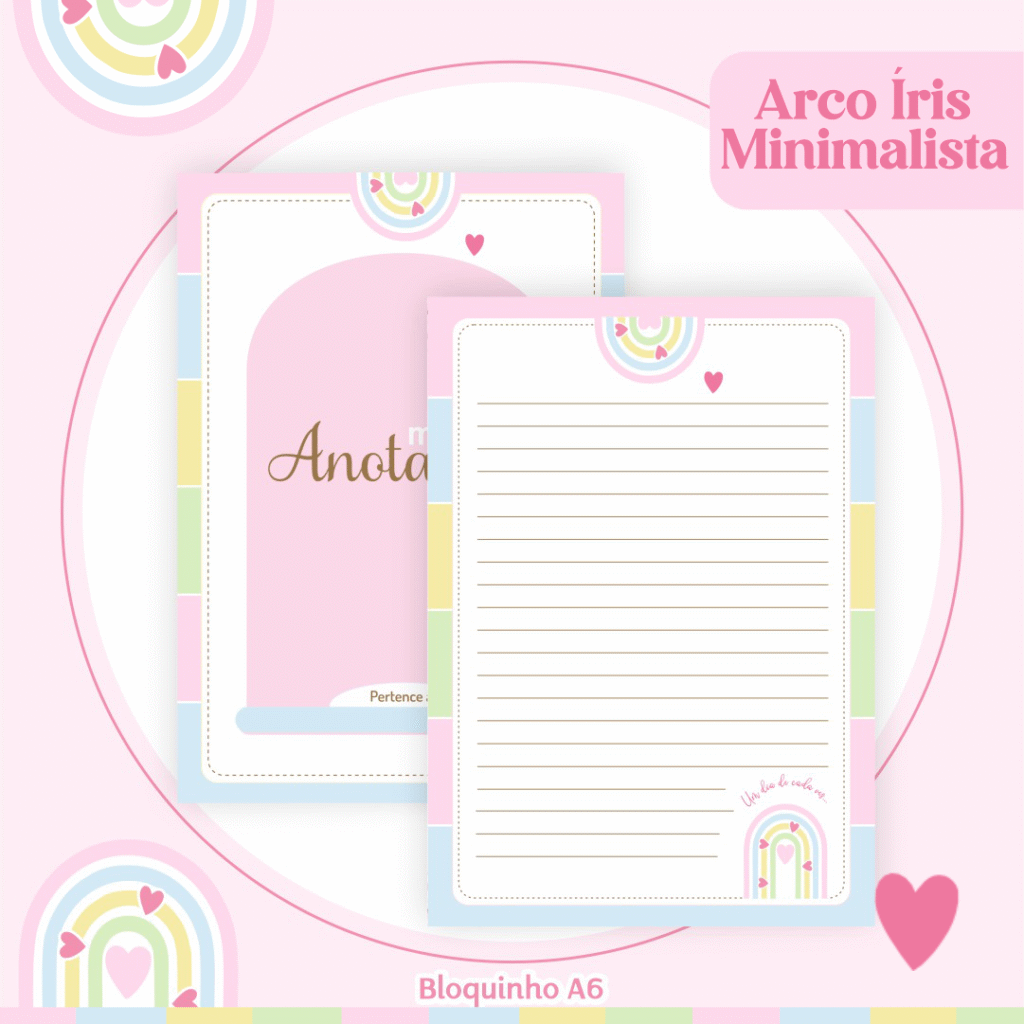 COMBO Arco Íris Minimalista - Capas e Miolos 2025 (Pamella) - Imagem 4