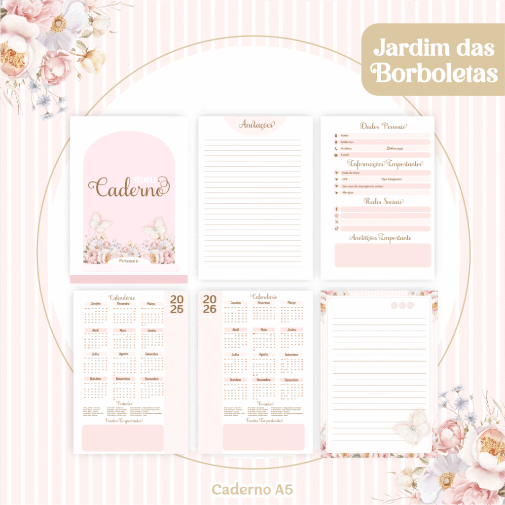 COMBO Jardim das Borboletas - Capas e Miolos 2025 (Pamella) - Imagem 7