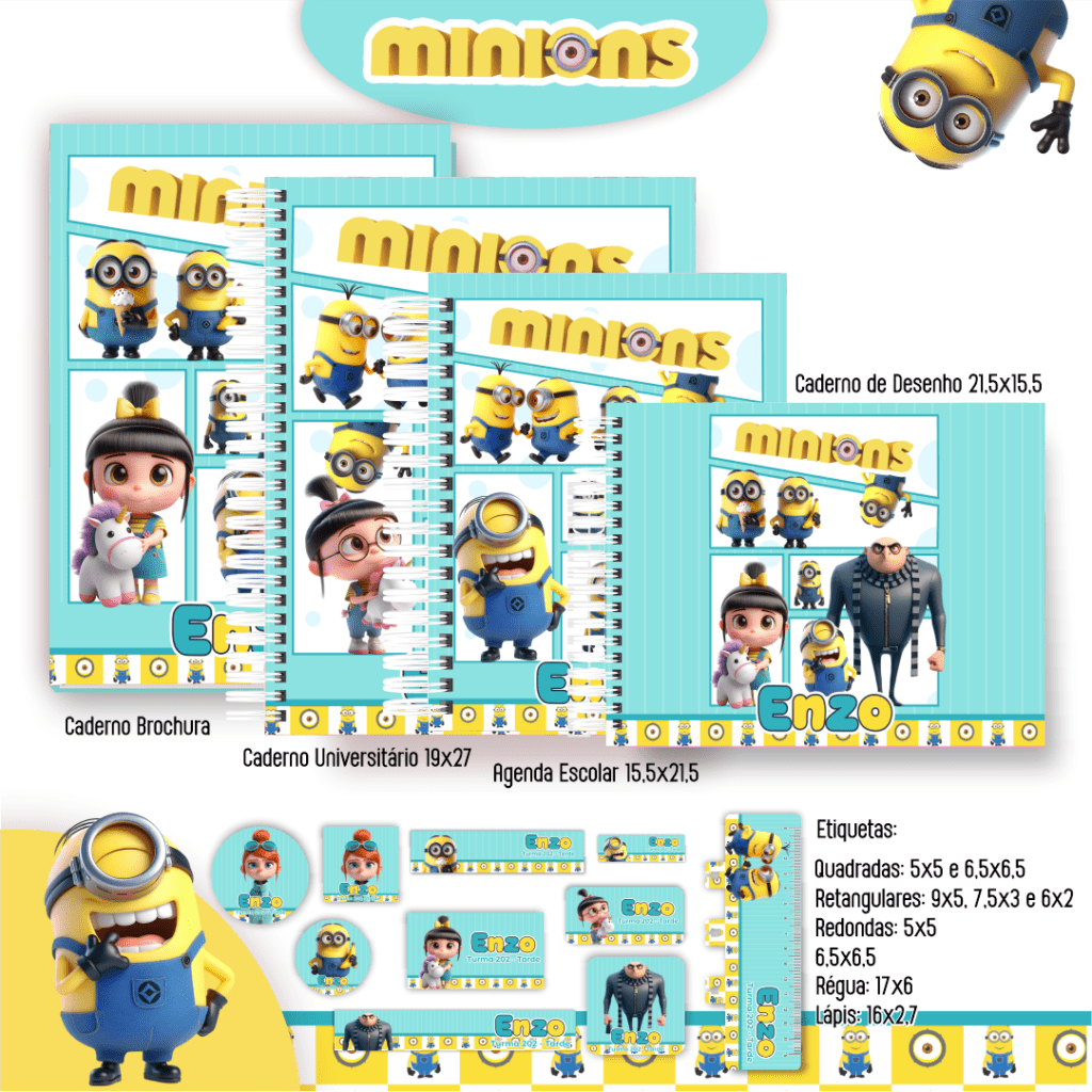 Minnions- Kit Escolar 2025 (Pamella Vieira) - Imagem 2